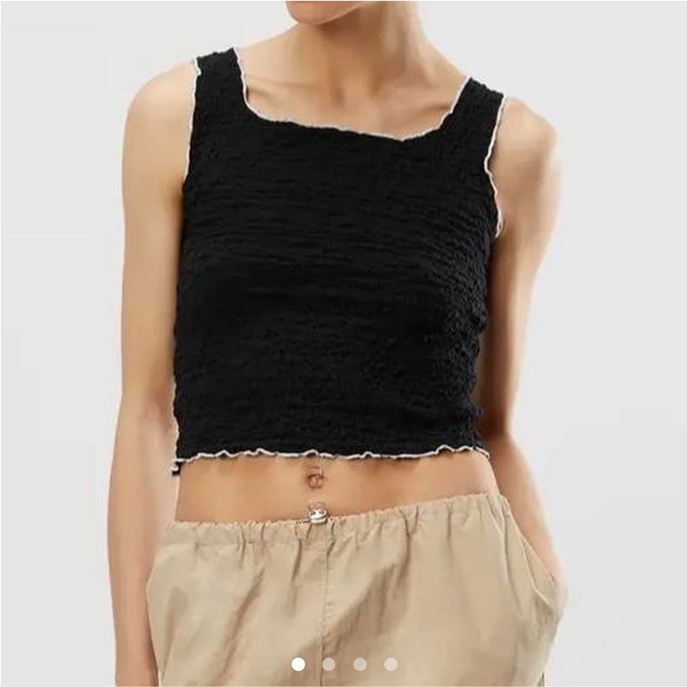 oak+fort black crinkle tank size xs NWT